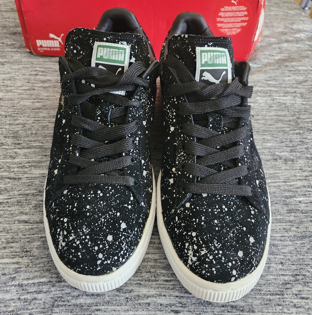 PUMA Men Suede Classic Black Splatter Black/Black/White